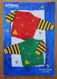 Patons Knitting Pattern Book - DREAM TIME - 4 Designs Ages 3 to 18Mths 3 & 4Ply - Picture 1 of 4