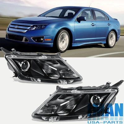 1 par de faros halógenos carcasa negra para Ford Fusion 2010 2011 2012 Foto 1 de 4