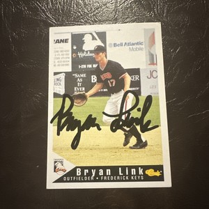 1994 Frederick Keys Classic #14 Bryan Link Signed Auto Baseball Card Orioles