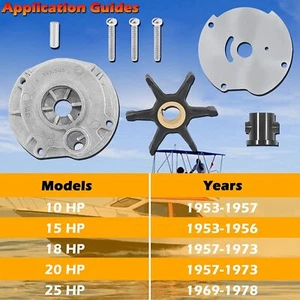 Kit impulsor bomba de agua para Johnson Evinrude OMC 10 15 18 20 25HP 18-3377 382468 - Imagen 1 de 12