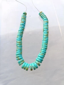 stabilized turquoise tayer beads  7-10 mm 8 inches strand  for jewelry making - Bild 1 von 4