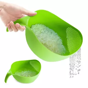 Rice Strainer Rice Washer Strainer Bowl - Quinoa Strainer with Handle Kitchen St - Picture 1 of 12
