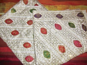 Multicolored Decorative Coverlet or Wall Hanging from India - Picture 1 of 5