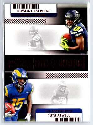 2021 Panini Contenders #RN-DES D'Wayne Eskridge / Tutu Atwell Round Numbers Ruby - Image 1 of 2
