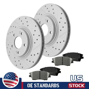 For Hyundai Elantra Tucson Kia Sportage Front Disc Rotors Ceramic Brake Pads - Foto 1 di 9
