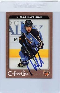 2006/07 OPC #27 Niclas Havelid Thrashers Signed Auto *H5367