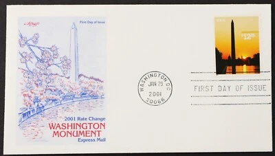 U.S. Used #3473 $12.25 Washington Monument ArtMaster First Day Cover. Choice! - Image 1 of 2