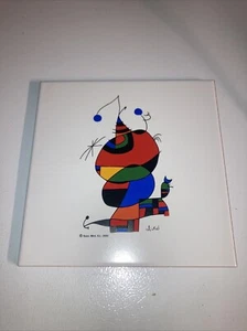 VINTAGE JOAN MIRO KUNSTWERK KERAMIKFLIESE 2000 ZIRKONIO SPANIEN WANDBEHANG KUNST - Bild 1 von 5