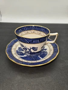Vintage 1981 Real Old Willow Royal Doulton porcelain tea cup and saucer set 1126 - Picture 1 of 9