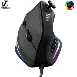 Vertical Gaming Mouse Wired RGB Ergonomic USB Joystick Programmable Mice - Picture 1 of 6