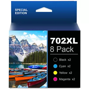 8 For Epson 702XL 702 Ink Cartridges Comb Pack WorkForce WF-3720 WF-3733 WF-3730 - Picture 1 of 8