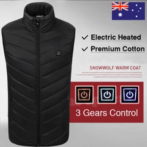 USB Electric Heated Warm Vest Men Women Rechargeable Heating Coat Jacket Skiing - Picture 1 of 17