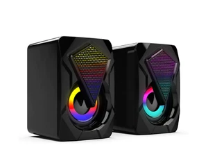 LeerFei Mini Digital Speaker USB Powered Subwoofer Multimedia With RGB LED Light - Picture 1 of 12