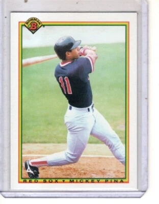 1990 Bowman - #270 Mickey Pina Boston Red Sox rookie baseball card  - Image 1 of 2