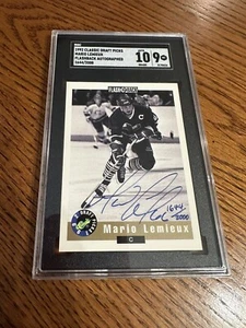 1992 Classic Draft Picks Flashback MARIO LEMIEUX Autographed SGC GEM MINT 10 / 9 - Picture 1 of 4