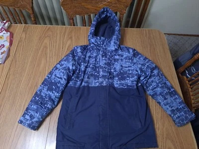 Chaqueta de invierno para niños Place abrigo con capucha y forro talla grande (10-12) azul marino Foto 1 de 4