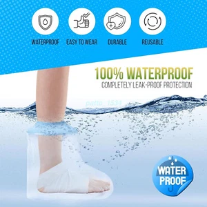 HOT Ankle Foot Waterproof Cast/Bandage Protector Sleeve Shower Bath Wound Cover - Picture 1 of 7