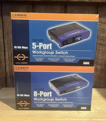 Linksys EZXS88W & EZXS55W Port Wired Computer Network Workgroup Switch - NEW - Image 1 of 4