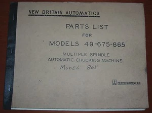 New Britain Parts List for 49, 675 & 865 - Picture 1 of 1