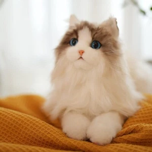 Peluche de gato hecho a mano Chongker - Muñeco de trapo blanco realista para apoyo emocional - Imagen 1 de 11
