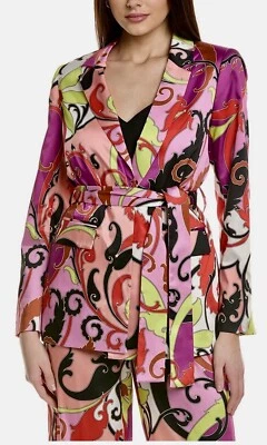 Impresionante Blazer Kimono de Diseñador Ungaro para Mujer Estampado Heidi Talla Grande WOW Foto 1 de 4