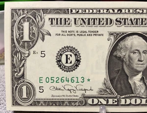 $1 1988-A 1  - E/ ⭐️ BLOCK - FEDERAL RESERVE NOTE  (w) ( RICHMOND “E”) UNC STAR - Picture 1 of 6