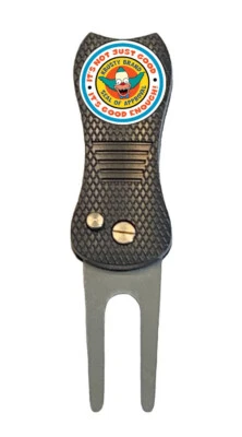 Simpsons Krusty Seal of Approval Gift Golf Ball Marker +Switchblade Divot Tool