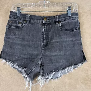 Pantaloncini jeans Ralph Lauren taglio donna 6 neri vita media invecchiati anni 90 grunge - Foto 1 di 12