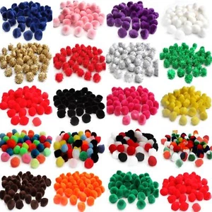 Pom Poms - 25mm (1") - Craft Fluffy Pom Pom Balls 40 per pack - 19 Colours - Picture 1 of 22