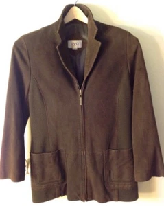 Women's Uva Med brown suede jacket - Picture 1 of 12
