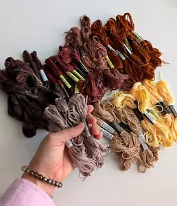 Embroidery Cross Stitch Thread Skeins Lot Browns -Destash my art collection - Picture 1 of 4