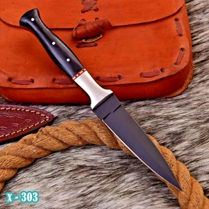 handmade carbon steel double edged dagger boot knife throwing combat knife x303 - Picture 1 of 5