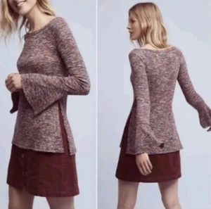 Anthropologie Akemi + Kin Zaka Regenbogen Strick Glockenärmel Tunika Oberteil Damen XS - Bild 1 von 11