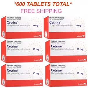 Dr. Reddy's 600 tablets Cetrizine 10mg -SAME AS ZYRTEC- For Hayfever Allergy - Picture 1 of 4