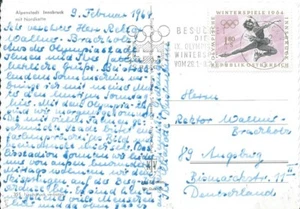 Austria Olympic Games Innsbruck 1964 Postcard with Oly. Mach. cancel Innsbruck 2 - Picture 1 of 1