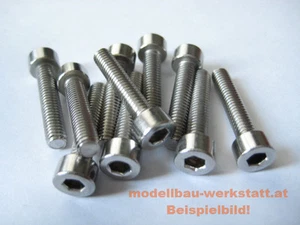 10x Edelstahl Zylinderkopf- Schrauben M2 x 3 4 5 6 8 10 12 16 20 mm DIN912 A2 - Imagen 1 de 1