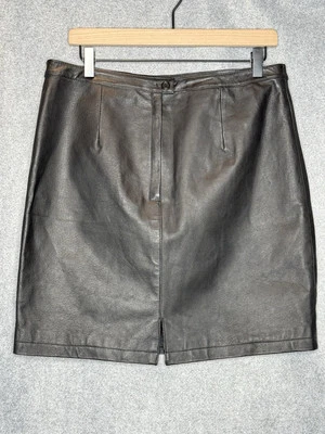 Minifalda vintage de cuero para mujer Newport News talla 8 forrada años 90 Y2K grunge negra Foto 1 de 4