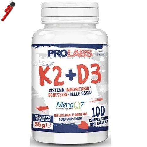 Prolabs, K2+D3, 100 cpr Vitamina D3 con K2 - Immagine 1 di 1