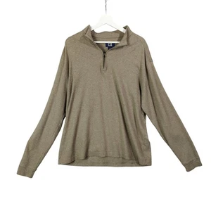 Cutter & Buck Mens Large Tan 100% Pima Cotton Quarter Zip Pullover Long Sleeve - Picture 1 of 8