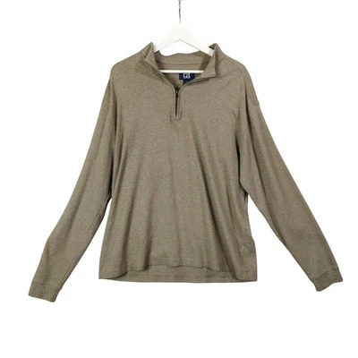 Cutter & Buck Mens Large Tan 100% Pima Cotton Quarter Zip Pullover Long Sleeve - Image 1 of 4