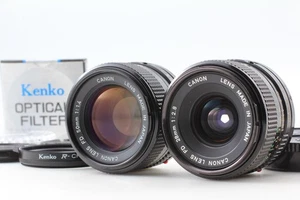 Tested 2Lens [N MINT] Canon New FD 50mm , 28mm for Film SLR A-1 AE-1 From JAPAN - Picture 1 of 15