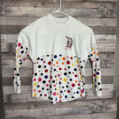 Camiseta deportiva pequeña de Minnie Mouse lunares Spirit de los parques de Disneyland para mujer adulta” Foto 1 de 4