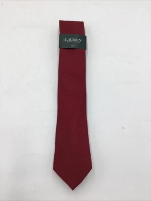 Corbata Lauren Ralph Lauren roja con textura lisa-OS Foto 1 de 4