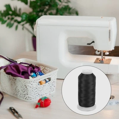 (Black) Sewing Machine Thread Embroidery Polyester Thread Spools Prewound - Image 1 of 4