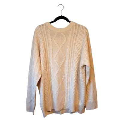 Aelfric Eden Men's Cream Cable Knit Classic Sweater Size XL - Image 1 of 4