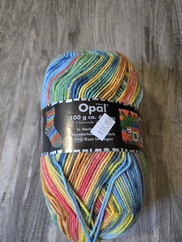 Hilo de calcetín Opal Hundertwasser 3, superwash 4 capas 100 g/465 yd #3200 Foto 1 de 1