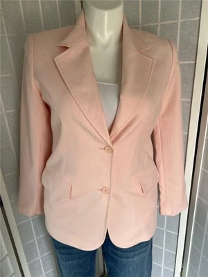 Blazer feminino vintage JG Hook 10 rosa bebê 100% lã - Imagem 1 de 4