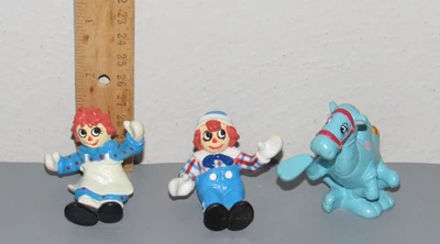 3 Винтажный 1988 Raggedy Ann & Andy кукла с синий верблюд ПВХ фигурки набор MacMillan - Изображение 1 из 3