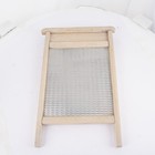 Altes Waschbrett Wäschebrett Holz mit Blech Waschzubehör 55,5 cm x 36,5 cm