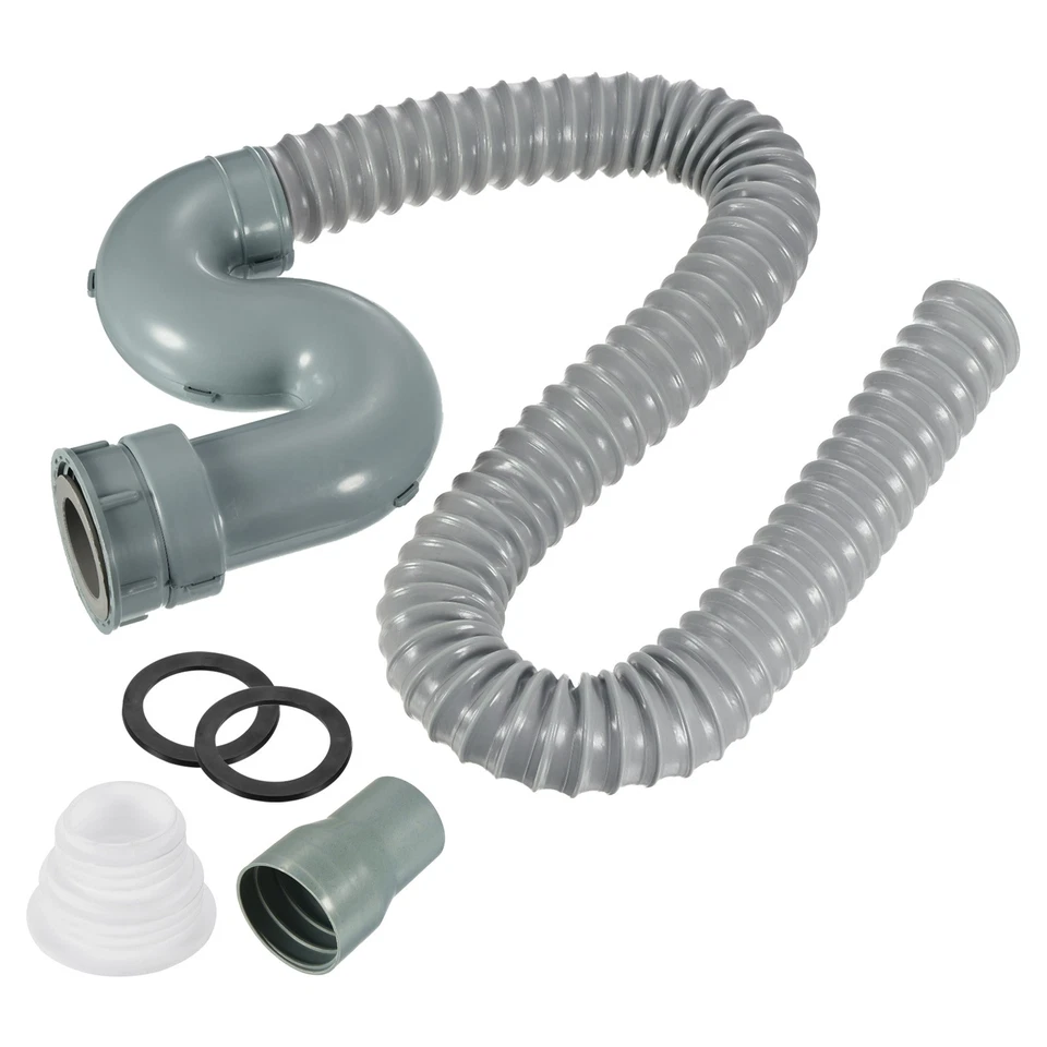 Plastica Drenaggio Tubo 100cm Espandibile Tubo Lava Lavello Flessibile, Grigio - Immagine 1 di 4